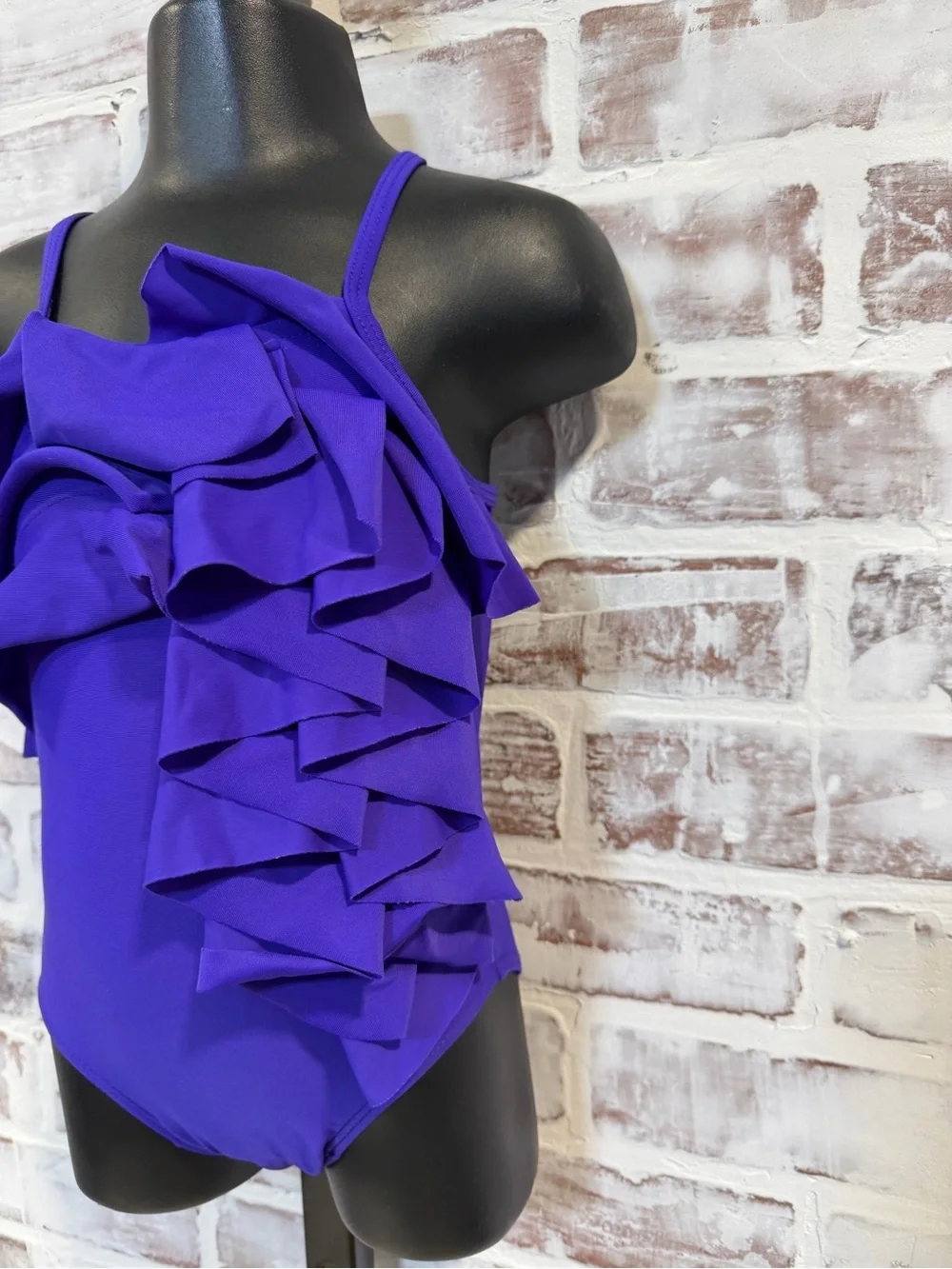 Old Navy Girls Purple One-Piece Ruffle Swimsuit